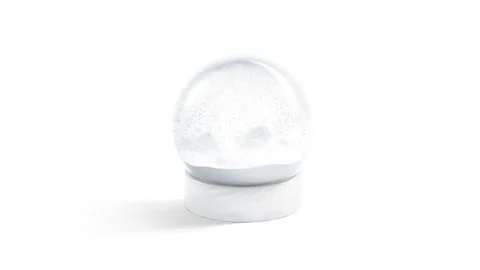 Blank glass snowglobe with snowfall mockup, looped motion 4k Stock Footage 166455612