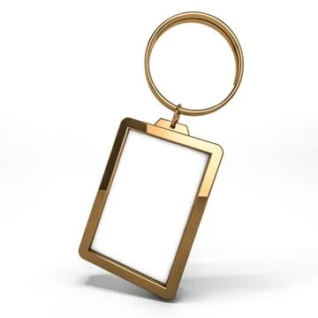 Blank gold keychain. Mockup Stock Illustration
