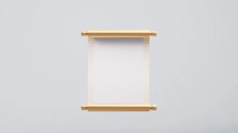 Blank golden chinese scroll opening on white background for lunar new year .. Stock Footage 332227613