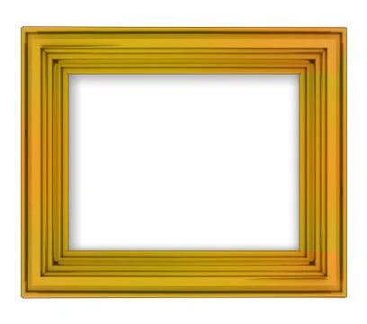 Blank golden decorative rectangular frame  illustration Stock Illustration