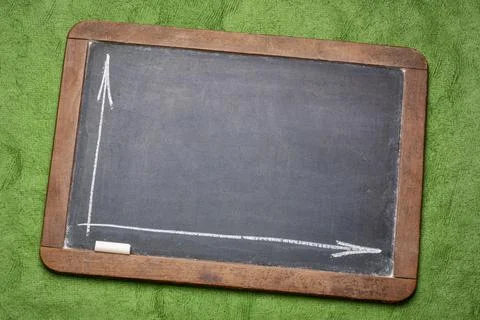 Blank graph on blackboard Stock-Fotos