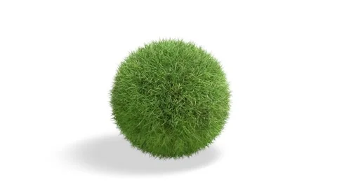 Blank grass marble ball mock up, looped rotation Stock Footage 164769869