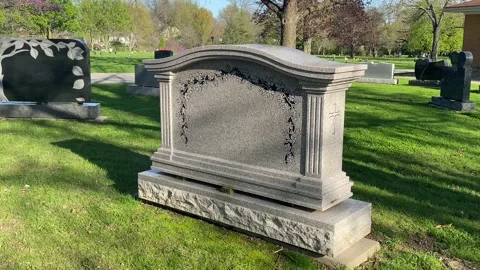 Blank Gravestone in Cemetery Stock Footage 192049187