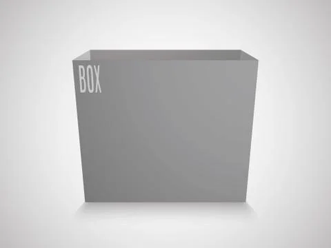 Blank gray cube on white background. 3d box template. inscription box Stock Illustration