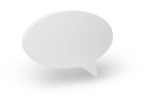 Blank gray speech bubble or balloon isolated on white. Stock Photos