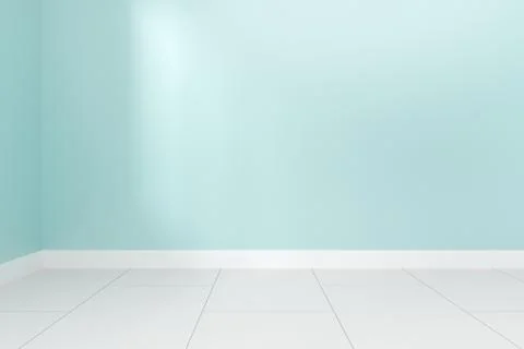 Blank green blue wall interior with ligt shadow from windows for design Illustrazione stock