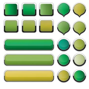 Blank green buttons for website Stock Illustration