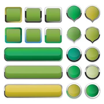 Blank green buttons for website Stock Illustration