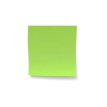 Blank green rectangular sticky note paper sticker with shadow. Stock Illustration