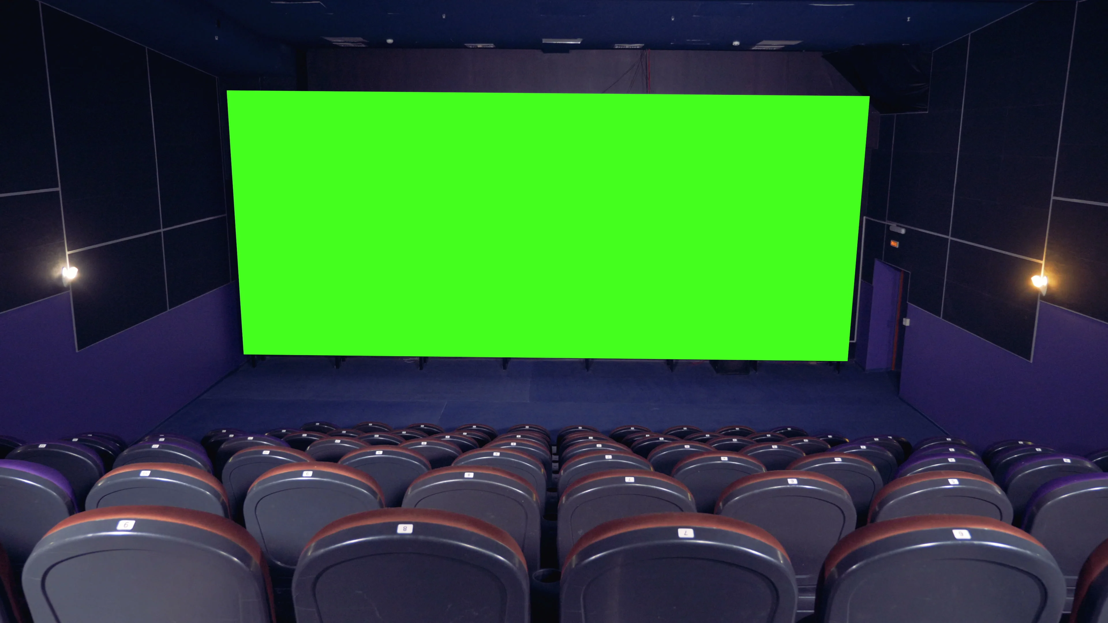 Blank green Screen in the cinema house. | Stock Video | Pond5