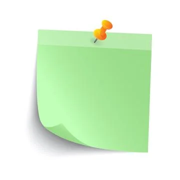 Blank Green Sticky note isolate on gray background, vector illustration Stock Illustration