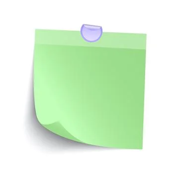 Blank Green Sticky note isolate on gray background, vector illustration Stock Illustration