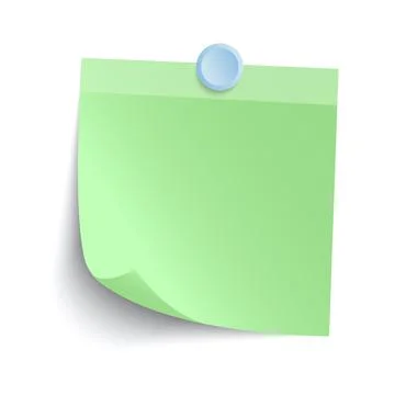 Blank Green Sticky note isolate on gray background, vector illustration Stock Illustration