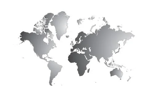 Blank Grey World map isolated on white background. popular World map Vector g Stock Illustration