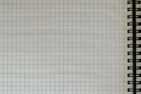 Blank grid notebook page close-up spiral rings Stock Photos