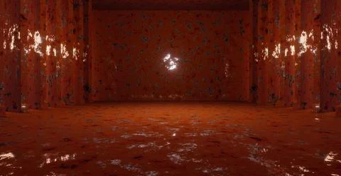 Blank Grunge Rusty Empty Space Dark Red Montage Background 3D Render 스톡 사진