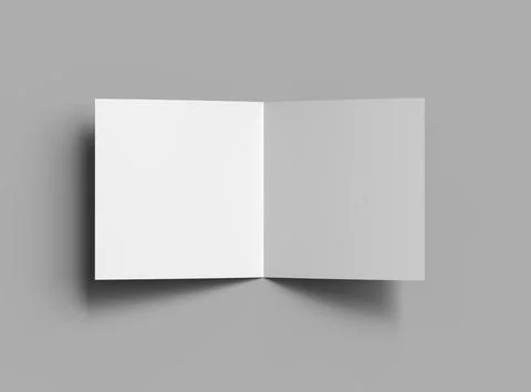 Blank Half Fold square brochure render to present your design. Stock Illustration