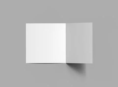 Blank Half Fold square brochure render to present your design. Stock Illustration