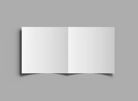 Blank Half Fold square brochure render to present your design. Stock Illustration