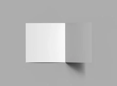 Blank Half Fold square brochure render to present your design. Stock Illustration