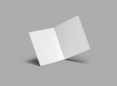 Blank Half Fold square brochure render to present your design. Stock Illustration