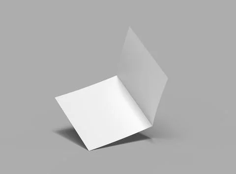 Blank Half Fold square brochure render to present your design. Stock Illustration