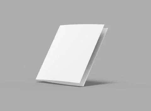 Blank Half Fold square brochure render to present your design. Stock Illustration