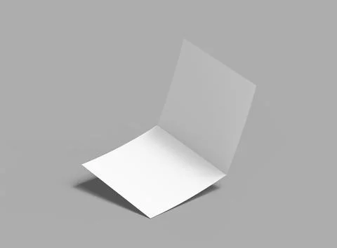 Blank Half Fold square brochure render to present your design. Stock Illustration