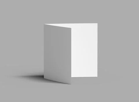 Blank Half Fold square brochure render to present your design. Stock Illustration