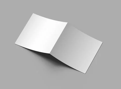 Blank Half Fold square brochure render to present your design. Stock Illustration