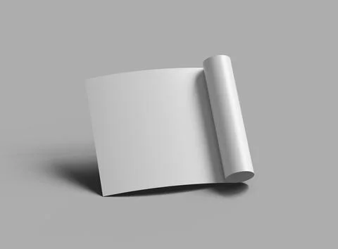 Blank Half Fold square brochure render to present your design. Stock Illustration