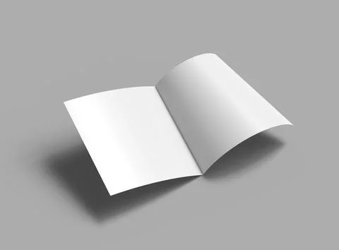 Blank Half Fold square brochure render to present your design. Stock Illustration
