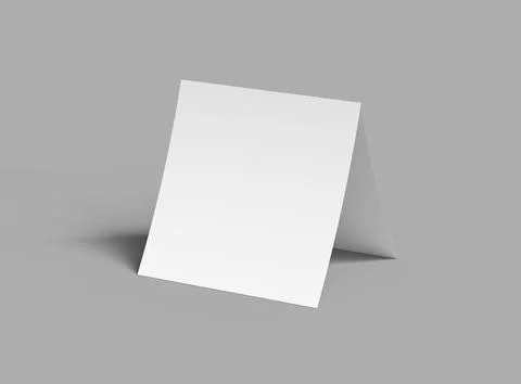 Blank Half Fold square brochure render to present your design. Stock Illustration