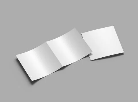 Blank Half Fold square brochure render to present your design. Stock Illustration