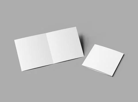 Blank Half Fold square brochure render to present your design. Illustrazione stock
