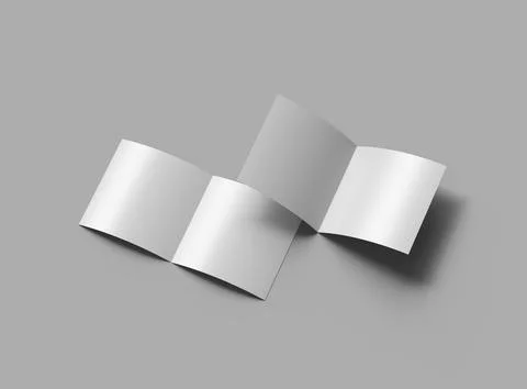 Blank Half Fold square brochure render to present your design. Stock Illustration