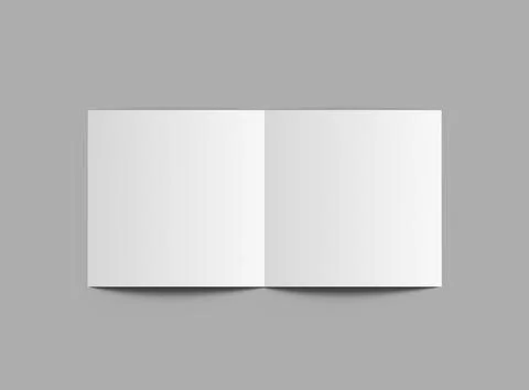 Blank Half Fold square brochure render to present your design. Stock Illustration