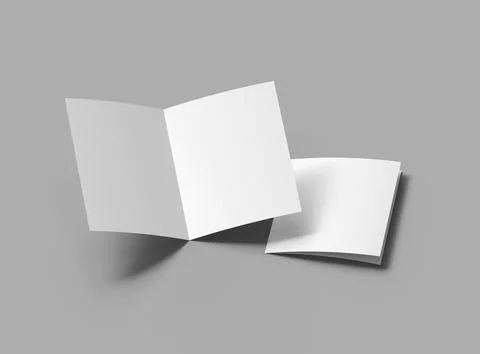 Blank Half Fold US letter brochure render to present your design Stock Illustration