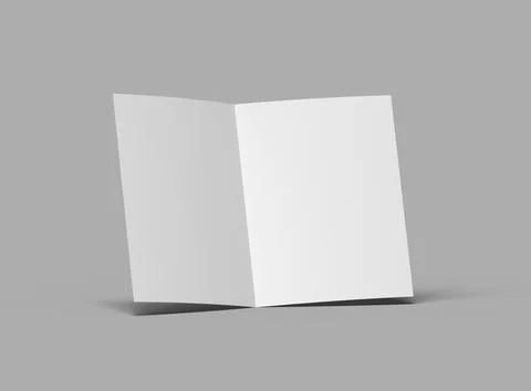 Blank Half Fold US letter brochure render to present your design Stock Illustration