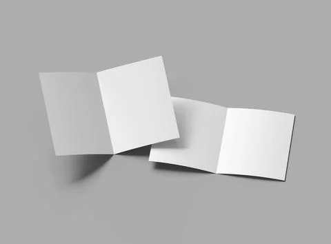 Blank Half Fold US letter brochure render to present your design Stock Illustration