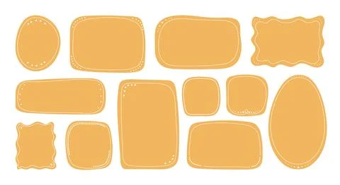 Blank Hand Drawn Textbox with lines decoration. Frames template in Doodle s.. Stock Illustration