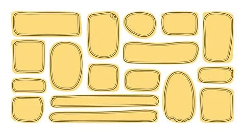 Blank Hand Drawn Textbox with lines decoration. Frames template in Doodle s.. Stock Illustration