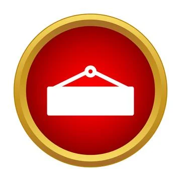 Blank hanging store sign on red golden circle 스톡 일러스트
