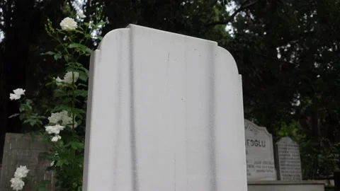 Blank Headstone in Graveyard Video stock 197088289
