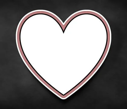 Blank heart shadow on dark background Stock Illustration