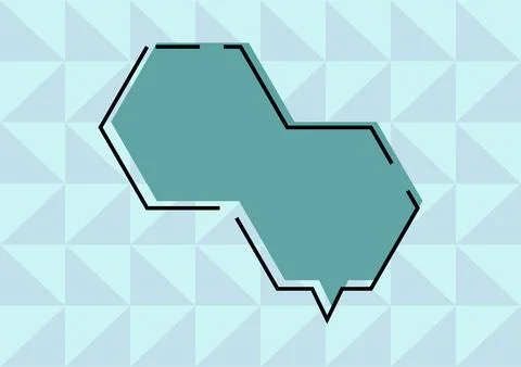 Blank Hexagon Shaped Thought Bubbles Over Colorful Background Design. Chat Box Stock Illustration