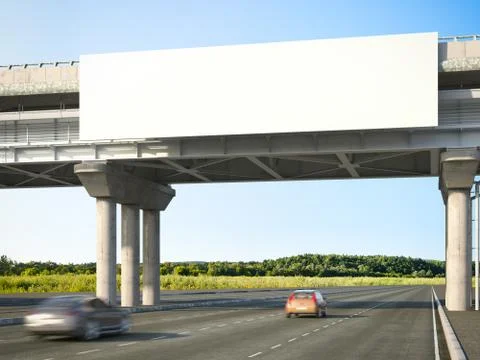 Blank highway billboards. 3d rendering イラスト素材