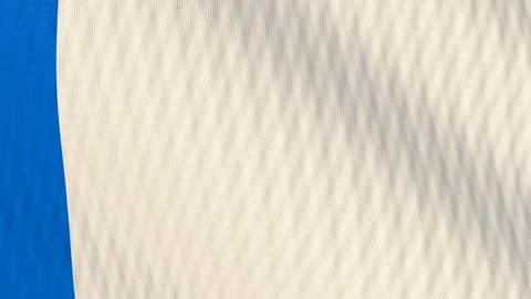 Blank hoist panel flag waving white background loop Video stock 342918898