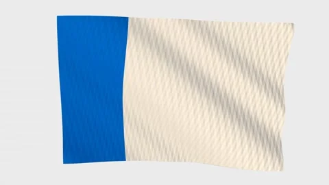Blank hoist panel flag waving in the wind on a grey background Stock Footage 343215472