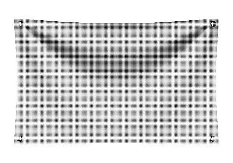 Blank horizontal banner with halftone dot texture and corner grommets for e.. Stock Illustration